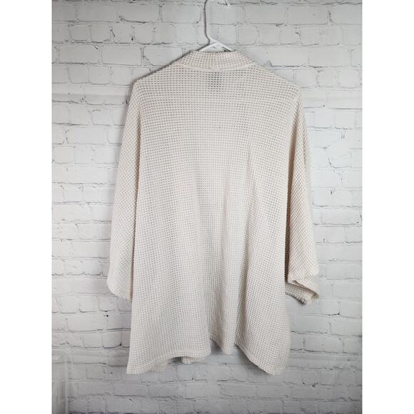 Express Cream White Cozy Knit Open Front Cardigan One Size Over Shoulder - Picture 3 of 3